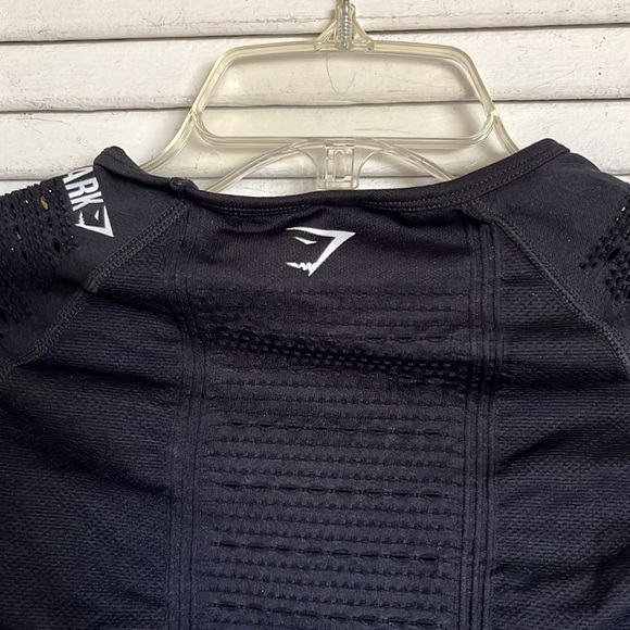 Gymshark Flawless Knit Long Sleeve Crop Top Black Sz S - Picture 8 of 11
